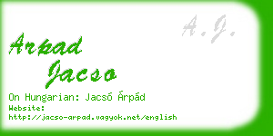 arpad jacso business card