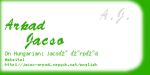 arpad jacso business card